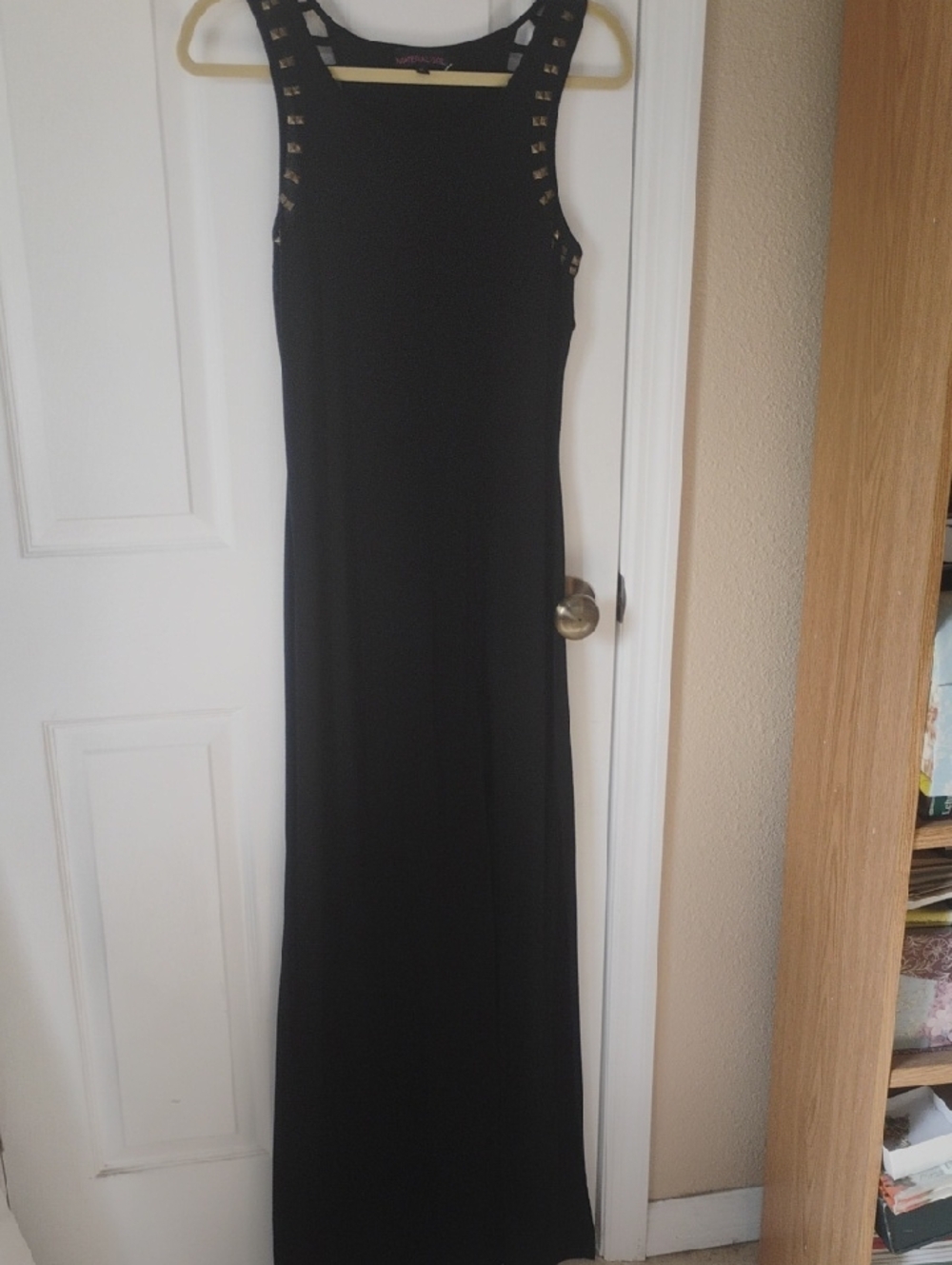 Material Girl Size Medium Metal Embellished Maxi Stretchy Dress